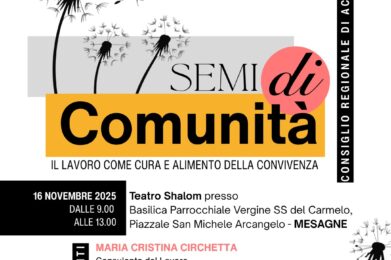 1° CONSIGLIO REGIONALE “DIFFUSO” AC Puglia: “SEMI DI COMUNITÀ”